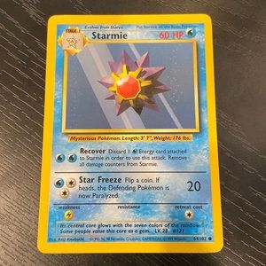 Starmie 64/102 Pokémon Card Base Set 1999